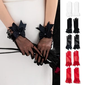 JS Premium Lace Stitching Plain Dyed 100% Polyester Welding Gloves Comfortable Durable