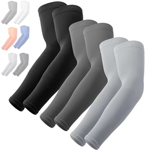 Custom Men Gym Running Elbow Protective Compression Basketball Volleyball Football Sport UV Sun Cycling Ice Silk Cool Arm Sleeve