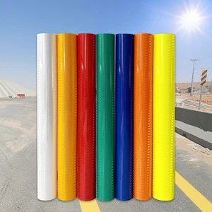 High Visibility Prismatic Reflective Safety Sticker Untearable PET Reflective Material Sheet Film Vinyl Roll Printable Warning