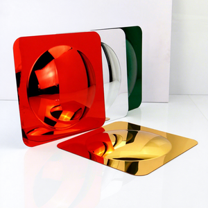 MH Shatterproof Colorful Acrylic Sensory 4 Bubble Mirror Panel Rectangular Outdoor 360 Viewing 33x33cm Cutting