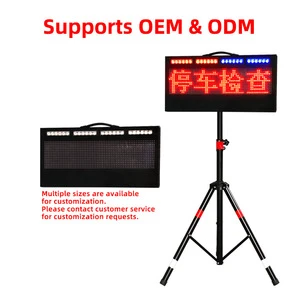 Portable Single-Row Traffic Guidance Screen IP65 Protection Waterproof LED Display Flashing Light Visual Warning Safety Sign