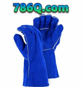 Welding With Flame Resistant Protection Safety Gloves Working Gloves Welders Gloves PK Cowhide Leather Split Leather