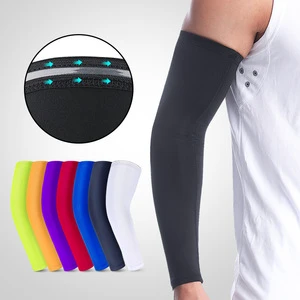 Custom Unisex Gym Running Elbow Protective Compression Basketball Volleyball Football Sport UV Sun Cycling Ice Silk Arm Sleeve