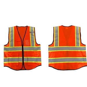 2025 Custom Safety Vest ANSI Class 1 EN 20471 Certified High Visibility Orange Reflective Signal with Customized Logo S-4XL