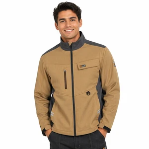 Workwide Men's Casual Winter Workwear Uniform Plus Size Safari Jacket Stand Dot Waterproof Breathable Recycled Polyester Zipper