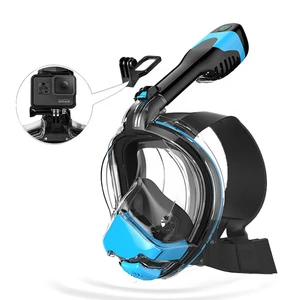 Electric Assist Breathing System Anti-Fog Freediving Diving Mask Customizable Logo Wholesale Full Face Snorkel Mask Set