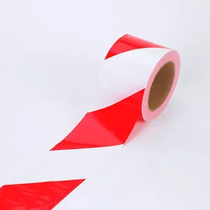 Custom Print Pressure Sensitive Safety Danger Caution Signal White Red Coloured Single Sided Waterproof PE Marking Warning Tape