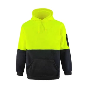 ZUJA Eco-Friendly Material Construction Hi Vis Reflective Safety Mens Hoodies Sweatshirts with Fleece