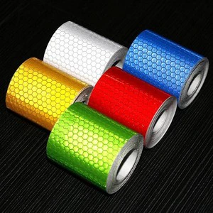 PVC Solid Color Safety Warning Reflective Tape for Car Wall Self Adhesive Tape