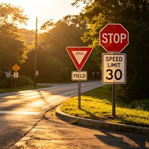 Custom English Traffic Signs (kaichi Brand) with Reflective Film & Colored Steel Plate 600mm Size for Australia Wholesale