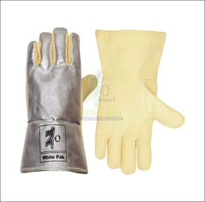 White Premium Welding Gloves with KeVLar Palm and Heat Resistance