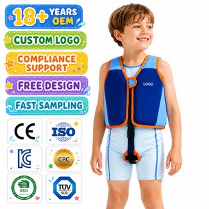Custom Kids Swim Vest Neoprene Buoyancy Aid Removable Floats Adjustable Safety Strap Boys Girls Swimming Training Jacket UV Pool