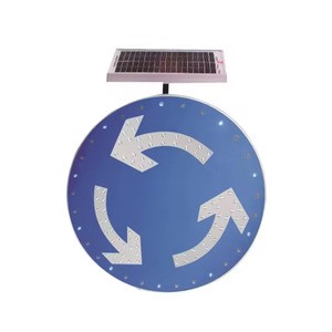 Custom High Brightness Aluminum LED Traffic Sign Solar Powered Pedestrian Crossing Roundabout Safety Guidance for Road Warning