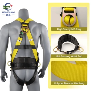 Full Body Safety Harness Self Retracting Lifeline Fall Protection System Steel D-Rings 1500kg Breaking Strength Polyester