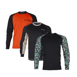 Wholesale Cotton Men Industrial Breathable Flame Resistant Work Wear Mechanic Welding Uniform Cotton FR Henley Work Shirt