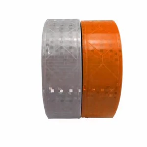 PVC Crystal Reflective Tape Outdoor Use Prismatic Waterproof Yellow Self-Adhesive Clothing Trailer Safety Material EN20471