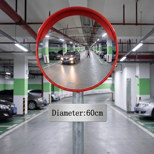 SMT Outdoor Wide Angle Convex Mirror Road Safety Traffic Mirror Durable PC Convex Security Mirror with Orange Frame Wholesale