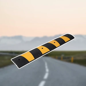 Heavy Duty 72 Inch Rubber Speed Bumps, Black Yellow Cable Protector Ramp 1.83 Meters Driveway Speed Bump for Sale