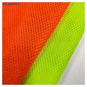 Fluorescent Yellow & Orange 100% Polyester Warp Knit Eco-Friendly Mesh Fabric for Girls' Reflective Vests