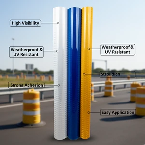 Hot Sale High Visibility Prismatic Reflective Sheeting Traffic Warning Reflective Vinyl Road Safety Material for Construction