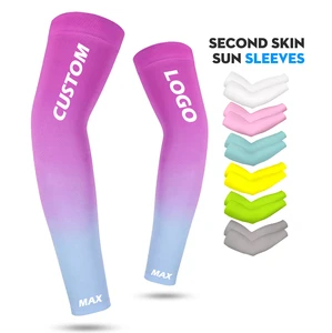 Hot Sale Sport Custom Logo Sport Arm Sleeves UV Protection Seamless Sleeves Cycling Basketball Elastic UV Protection Arm Sleeve