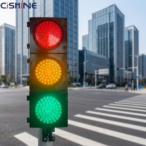 Cishine 200mm 300mm 400mm Full Screen Traffic Light Pedestrian Integrated LED Traffic signal Light RED GREEN YELLOW for City