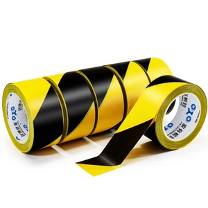 High Visibility Reflective Hazard Warning Tape Yellow and Black PVC Twill Reflective Warning Tape for Floor&Warehouse Marking