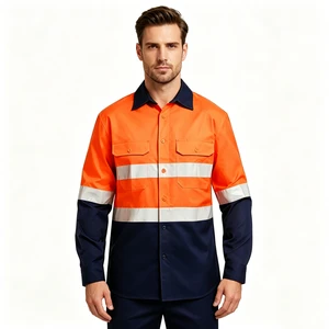 Custom Logo Breathable Cotton Road Traffic Mining Coal Mechanic Industrial Construction Worker Unisex Hi Vis Reflective Safety