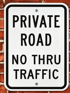 Reflective Aluminum Private Road No Thru Traffic Sign, 18*12 Heavy-Duty Rust Proof Regulatory Road Sign
