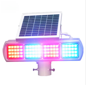 Traffic Light Groups Solar Powered Urban Road Hazard Signal Flashing Led Warning Lamp Solar Red Blue Strobe