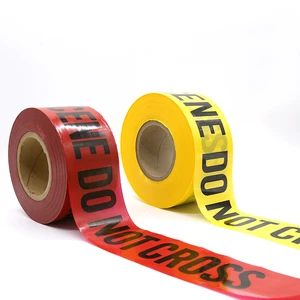 Yellow Waterproof Safety Warning Tape for Crime Scene Single-Sided Hot Melt Rubber Adhesive for Masking and Carton Sealing