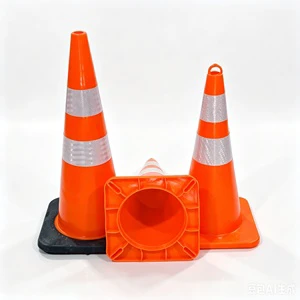 High Visibility Reflective Traffic Cone Road Safety Warning Cone Flexible PVC Impact Resistant Safety Bollard Road Construction