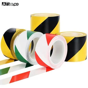 Single Sided Lane Warning Tape PVC Rubber Waterproof Adhesive Caution Security Hazard Floor Soft Type Cable