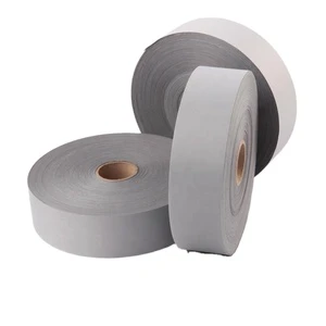 Aoke Bright Silver TC Reflective Fabric High-brightness Polyester Class II Fluorescent Reflective Material Round for Workwear
