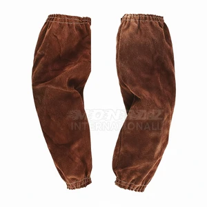 Protection Gear Fire Resistant Leather Welding Arm Covers Industrial Split Cowhide Leather Welding Sleeves Durable Arm
