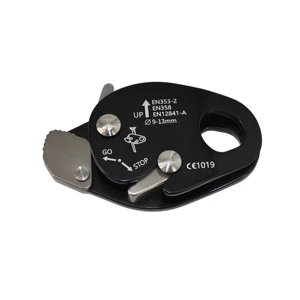 Self-Locking Fall Arrester (EN 353-1) Aluminum Rope Grab Device 150kg Capacity for Work Height Rope Access Arborist Tree