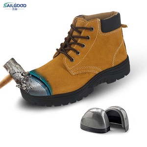 Men Lace up Waterproof Safety Boots Steel Toe Anti Smash Work Shoes Non slip Construction Footwear OEM Factory