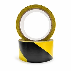 Premium 45mm*16.5M Yellow Black Hazard Warning Tape Pressure Sensitive Single Sided Rubber Waterproof Floor Marking Caution
