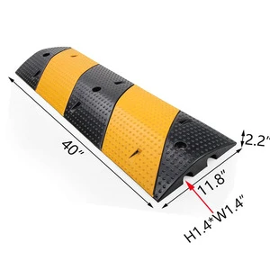 Heavy Duty Rubber Speed Bump with High Visibility Yellow Surface