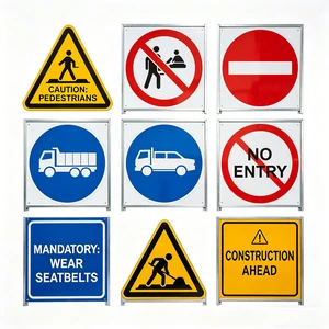 Custom Reflective Safety Warning Signs-Durable Aluminum Traffic Workplace Signs Fifth Grade Reflective Film 12 Size for Road