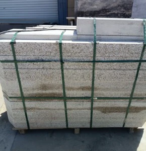 G682 Grey Granite Beveled Kerbstone S Shape Road Curb Stone Bush Hammered Durable for Modern Outdoor Paving Landscaping Driveway