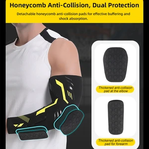 Progressive Gradient Compression Elbow Guard Thickened Honeycomb Shock Absorption Anti-Slip Sports Arm Sleeve