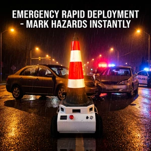 Highway Safety First - Remote Control Traffic Cone Robot for Roadwork Zone Security & Personnel Protection