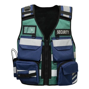 Golden Weather Safety High Visibility Reflective Polyester Work Vest Men Women Customized Color Logo Guard Uniforms