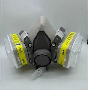 6200 Sets Half Face Mask with Double Filter Replaceable Spray Painting Varnishing Chemical Respirator Gas Mask