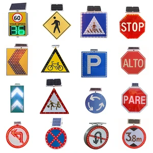 Customized LED Radar Digital Speed Limit Sign Camera Solar Powered Flashing Crosswalk Traffic Signs Reflective Traffic Signs