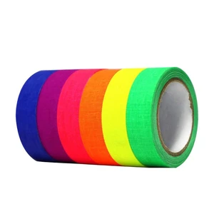 Fluorescent Adhesive Tape Blacklight Reactive Neon Gaffer Cloth Tape UV Fluorescent Gaffer Tape For Decoration Stage Theater