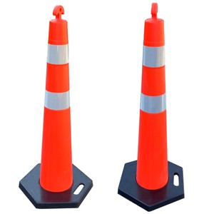 PE Traffic Bollard Reflective Delineator 110cm Red+White 10cm Warning Post