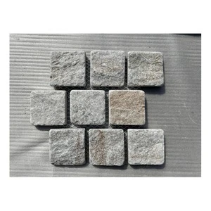KMGSTONE 350*300mm Cobble Competitive Price Grey Granite Cobblestone for Driveway Pavers