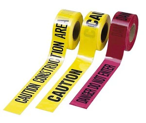 Customizable Non-Adhesive Detectable Traffic Warning Barrier Tape 3mil Thick 2 Wide 300m Length PE Material Yellow Black Caution